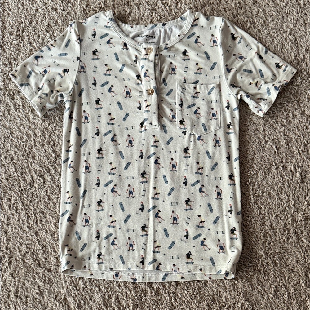 Kids Bamboo Short Sleeve Skateboard Print Tee